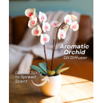 Aromatic Orchid - Intermediate, a 3D-printed orchid oil diffuser with spinning leaves and an incense holder for a calming fragrance experience.